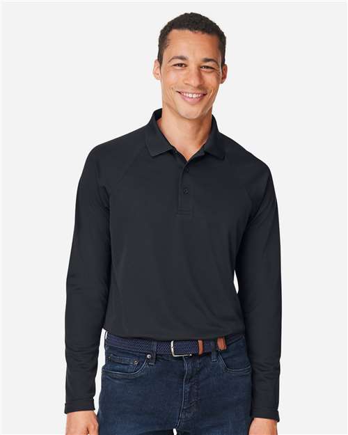 Men's Charge Snag and Soil Protect Long Sleeve Polo - Black