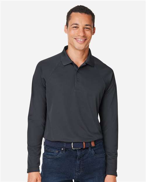 Men's Charge Snag and Soil Protect Long Sleeve Polo - Dark Charcoal