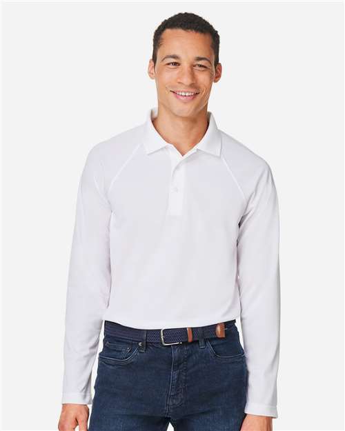 Men's Charge Snag and Soil Protect Long Sleeve Polo - White