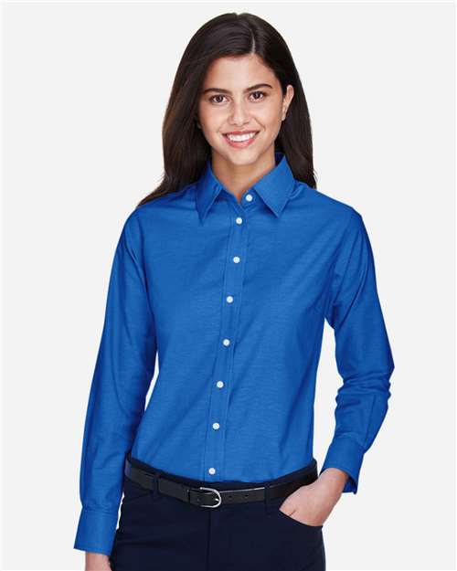 Women's Long Sleeve Oxford Dress Shirt - French Blue