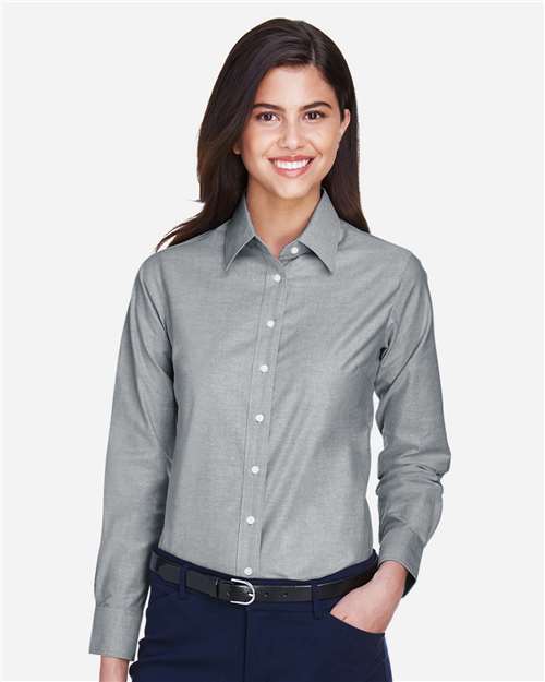 Women's Long Sleeve Oxford Dress Shirt - Oxford Grey