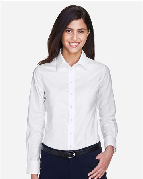 Women's Long Sleeve Oxford Dress Shirt - White