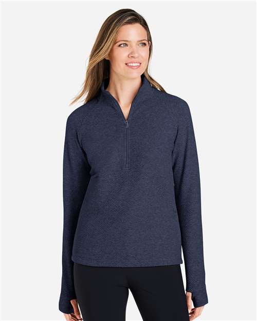 Women's Spirit Textured Quarter-Zip Pullover - Classic Navy Heather