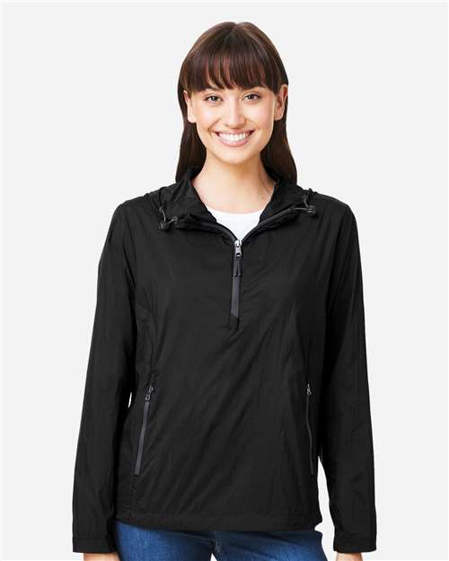 Women's Aura Lightweight Packable Anorak - Black/ Carbon
