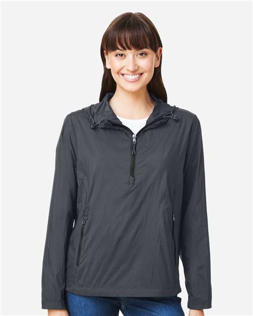 Women's Aura Lightweight Packable Anorak - Carbon/ Black