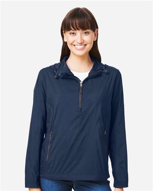 Women's Aura Lightweight Packable Anorak - Classic Navy/ Carbon