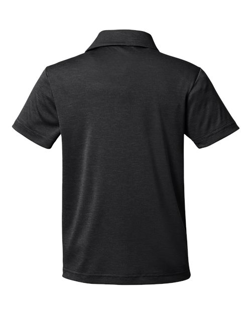 Youth Zone Sonic Heather Performance Polo - Black Heather