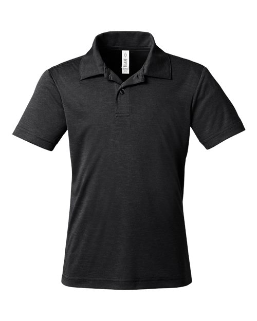 Youth Zone Sonic Heather Performance Polo - Black Heather