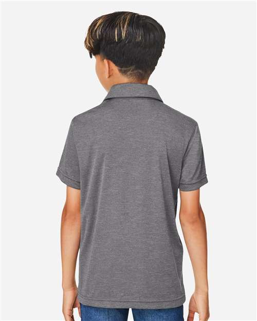 Youth Zone Sonic Heather Performance Polo - Dark Grey Heather