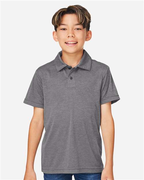 Youth Zone Sonic Heather Performance Polo - Dark Grey Heather