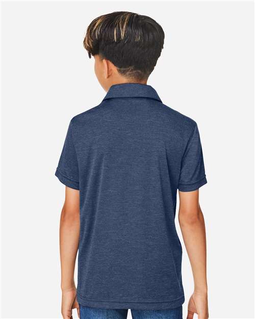 Youth Zone Sonic Heather Performance Polo - Sport Dark Navy Heather