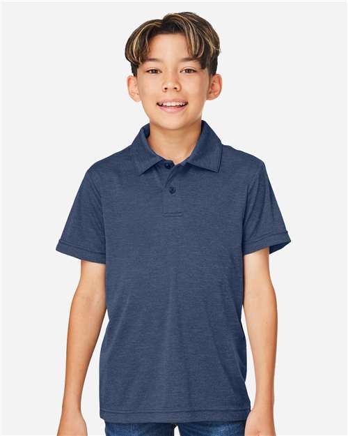 Youth Zone Sonic Heather Performance Polo - Sport Dark Navy Heather