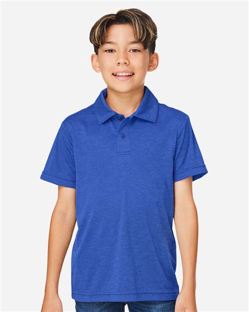 Youth Zone Sonic Heather Performance Polo - Sport Royal Heather