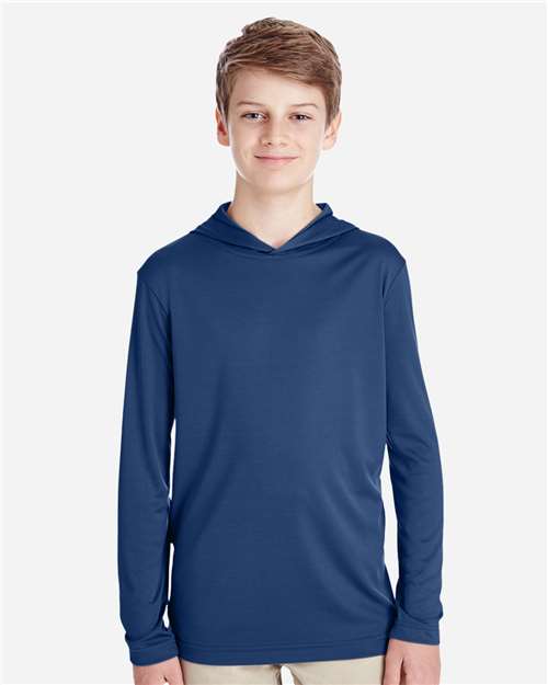 Youth Zone Performance Hooded T-Shirt - Sport Dark Navy