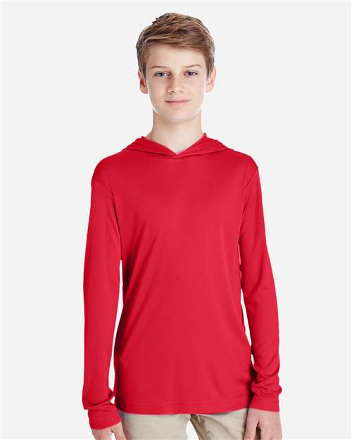 Youth Zone Performance Hooded T-Shirt - Sport Red