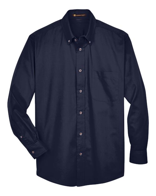 Men's Tall Easy Blend™ Twill Dress Shirt - Navy