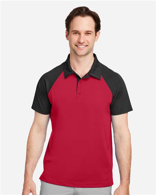 Men's Command Snag-Protection Colorblock Polo - Sport Red/ Black