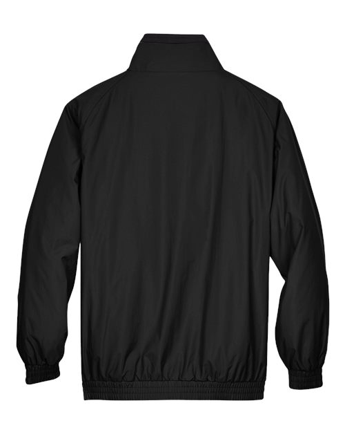Unisex Fleece Lined Nylon Jacket - Black/ Black
