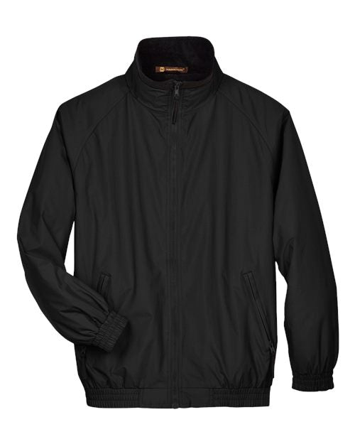 Unisex Fleece Lined Nylon Jacket - Black/ Black