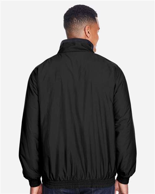Unisex Fleece Lined Nylon Jacket - Black/ Black