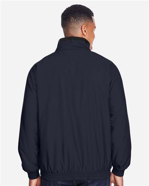 Unisex Fleece Lined Nylon Jacket - Navy/ Black