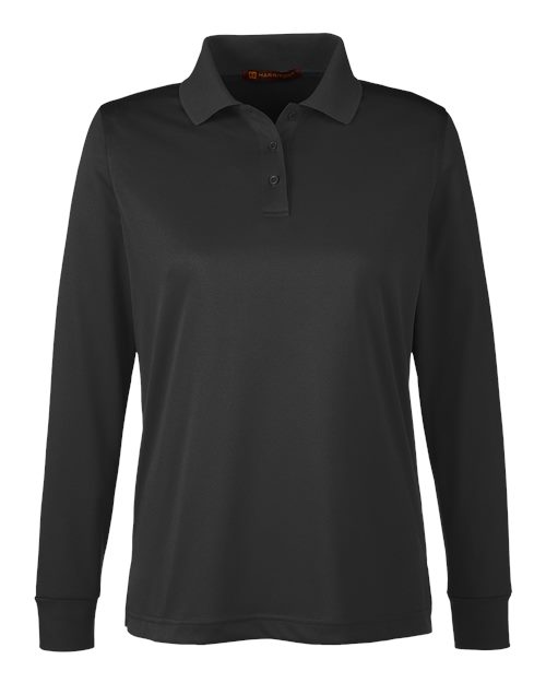 Women's Advantage Snag Protection Plus IL Long Sleeve Polo - Black