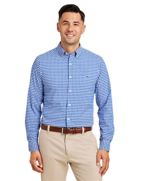 Men's On-The-Go Nylon Gingham Shirt - Martime Blue
