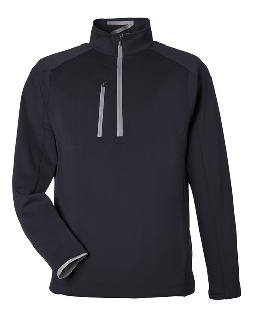 Men's Quarter-Zip Pullover - Black/ Metallic Silver