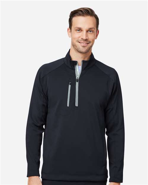 Men's Quarter-Zip Pullover - Black/ Metallic Silver