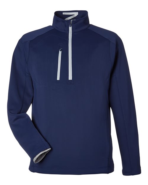 Men's Quarter-Zip Pullover - Navy/ Metallic Silver