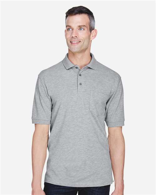 Men's Easy Blend™ Polo with Pocket - Grey Heather