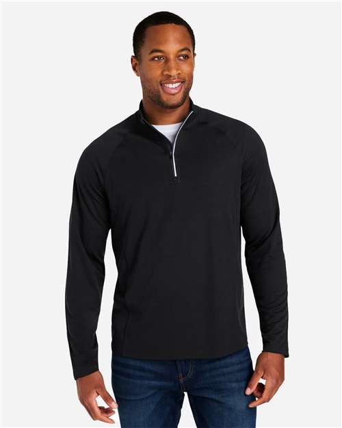 Men's Origin Performance Pique Quarter-Zip Pullover - Black/ Carbon
