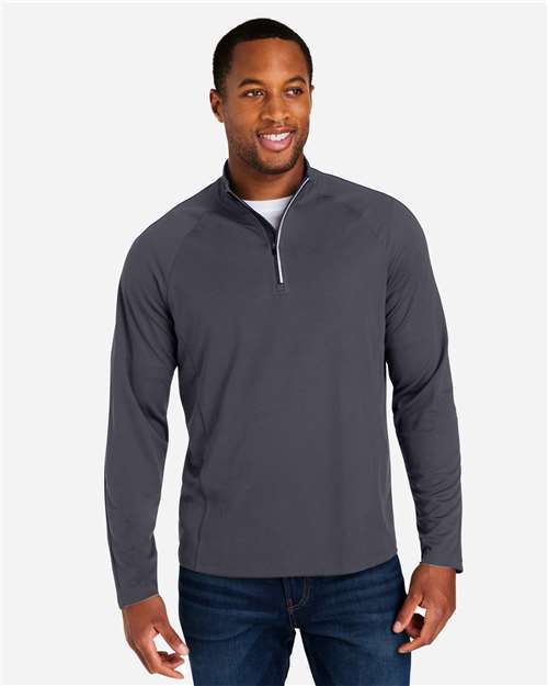 Men's Origin Performance Pique Quarter-Zip Pullover - Carbon/ Black