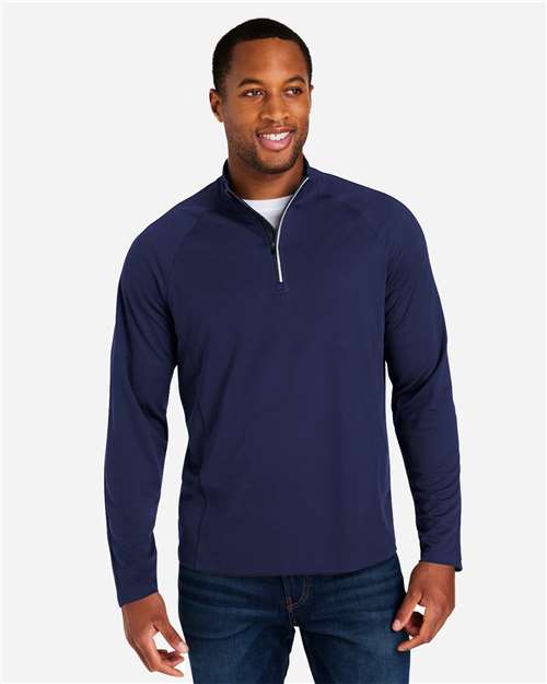 Men's Origin Performance Pique Quarter-Zip Pullover - Classic Navy Heather/ Carbon