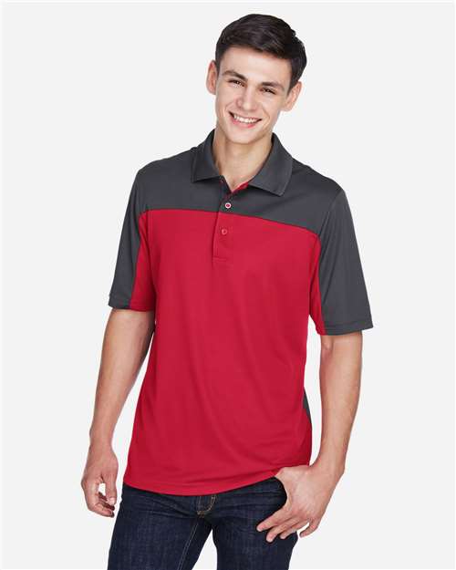 Men's Balance Colorblock Performance Piqué Polo - Classic Red/ Carbon