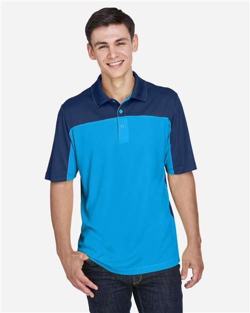 Men's Balance Colorblock Performance Piqué Polo - Electric Blue/ Classic Navy