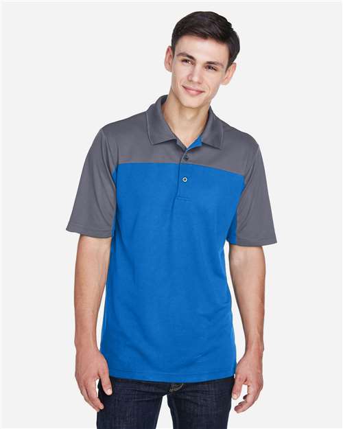 Men's Balance Colorblock Performance Piqué Polo - True Royal/ Carbon