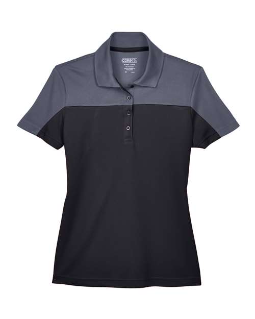 Women's Balance Colorblock Performance Piqué Polo - Black/ Carbon