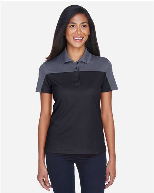 Women's Balance Colorblock Performance Piqué Polo - Black/ Carbon