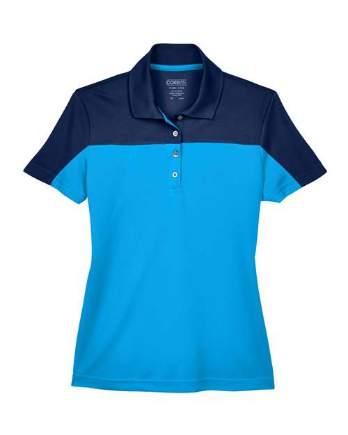 Women's Balance Colorblock Performance Piqué Polo - Electric Blue/ Classic Navy
