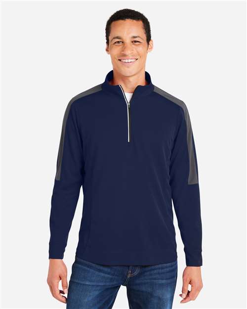 Men's Market Snag Protect Mesh Colorblock Quarter-Zip Pullover - Classic Navy Heather/ Carbon