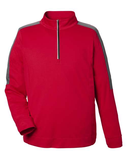 Men's Market Snag Protect Mesh Colorblock Quarter-Zip Pullover - Classic Red/ Carbon