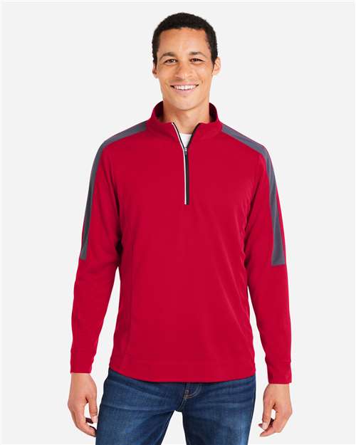 Men's Market Snag Protect Mesh Colorblock Quarter-Zip Pullover - Classic Red/ Carbon