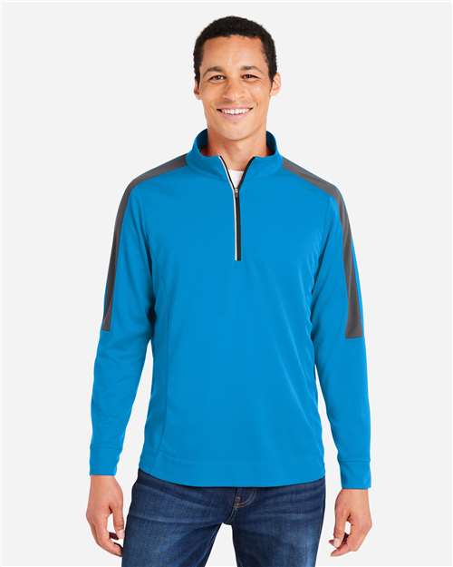 Men's Market Snag Protect Mesh Colorblock Quarter-Zip Pullover - Electric Blue/ Carbon