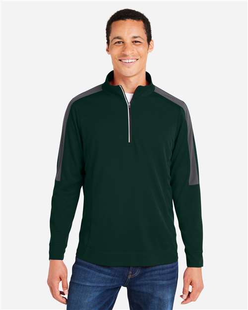 Men's Market Snag Protect Mesh Colorblock Quarter-Zip Pullover - Forest/ Carbon