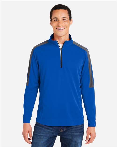 Men's Market Snag Protect Mesh Colorblock Quarter-Zip Pullover - True Royal/ Carbon