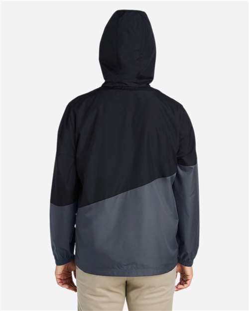 Unisex Techno Lite Colorblock Windbreaker - Black/ Carbon