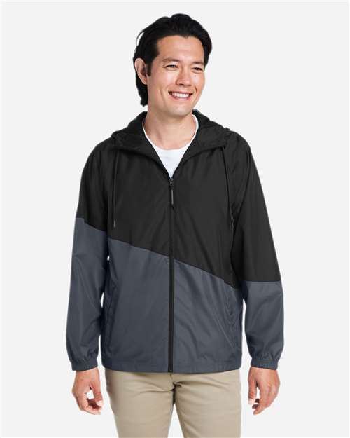 Unisex Techno Lite Colorblock Windbreaker - Black/ Carbon