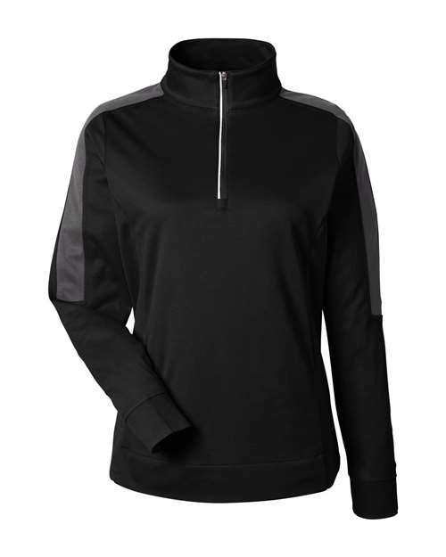 Women's Market Snag Protect Mesh Colorblock Quarter-Zip Pullover - Black/ Carbon