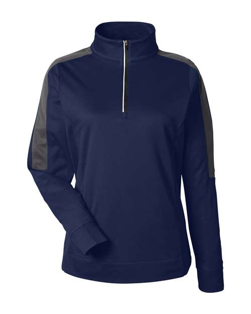 Women's Market Snag Protect Mesh Colorblock Quarter-Zip Pullover - Classic Navy Heather/ Carbon